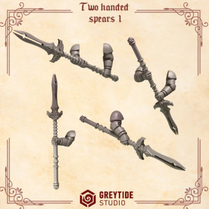 Lances à deux mains Crimson Lords lot 01 – Set de bitz personnalisés – Greytide Studio