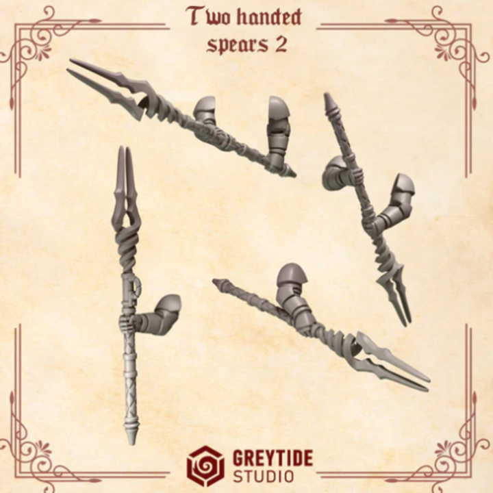 Lances à deux mains Crimson Lords lot 02 – Set de bitz personnalisés – Greytide Studio