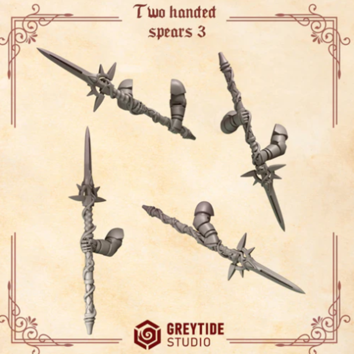 Lances à deux mains Crimson Lords lot 03 – Set de bitz personnalisés – Greytide Studio