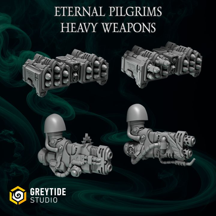 Armes lourdes pour Termi Eternal Pilgrims  – Greytide Studio – Impression 3D Résine