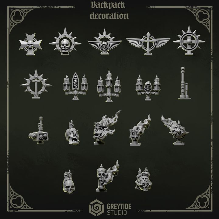 Décorations de backpacks Pilgrims & Crusaders – Set de bitz personnalisés – Greytide Studio