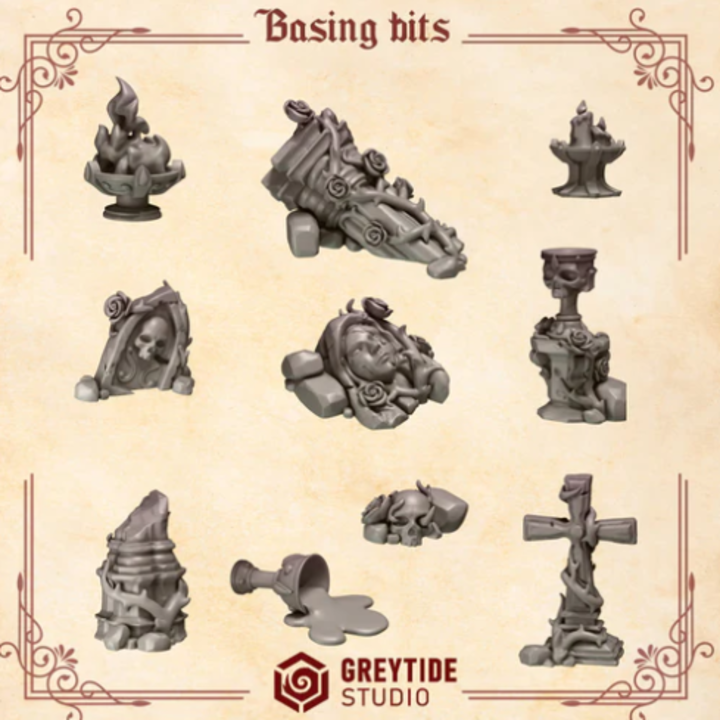 Décorations de socles Crimson Lords – Set de bitz personnalisés – Greytide Studio