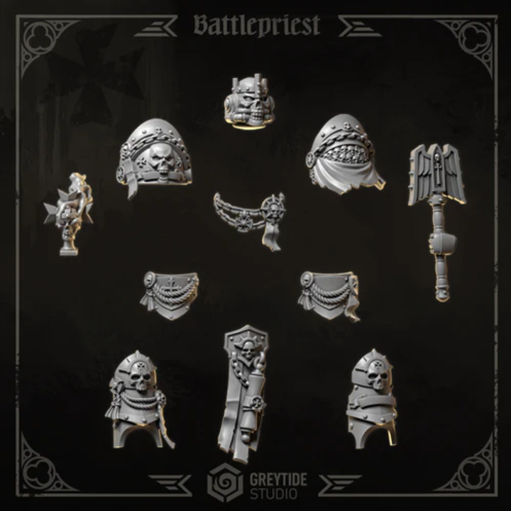 Set de prêtre de bataille pour Termi Eternal Crusaders – Greytide Studio – Impression 3D Résine