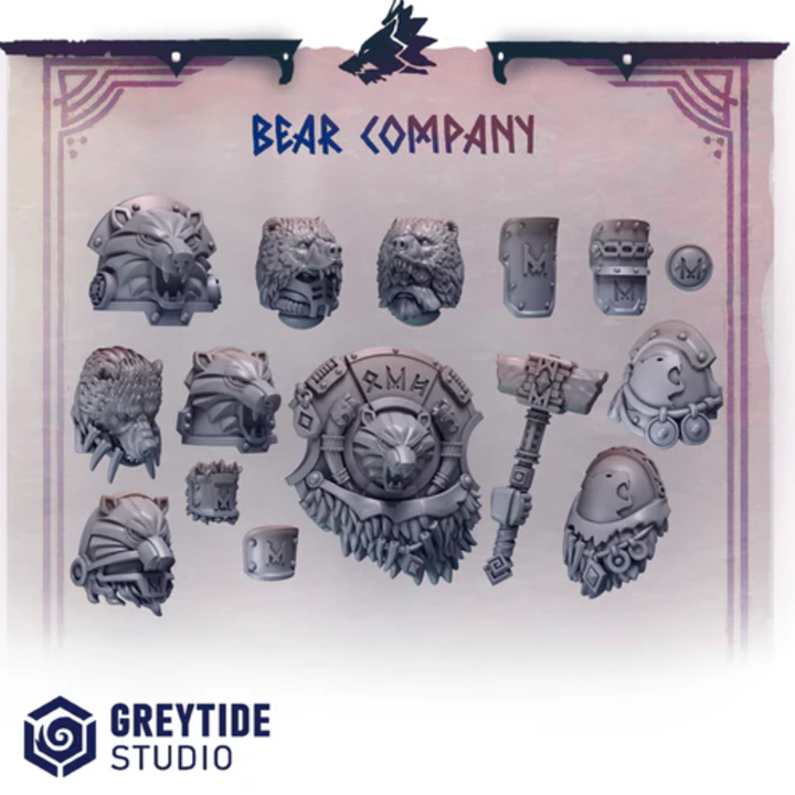 Set Bear Company Primal Hounds – Set de bitz personnalisés – Greytide Studio