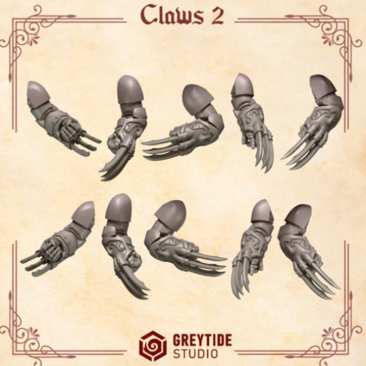 Griffes énergétique Crimson Lords lot 02 – Set de bitz personnalisés – Greytide Studio