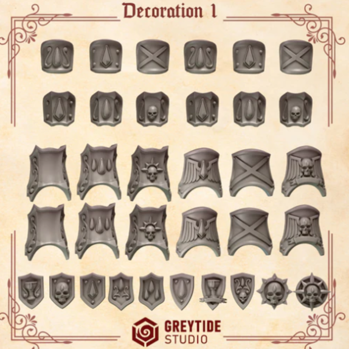 Décoration Crimson Lords lot 01 – Set de bitz personnalisés – Greytide Studio