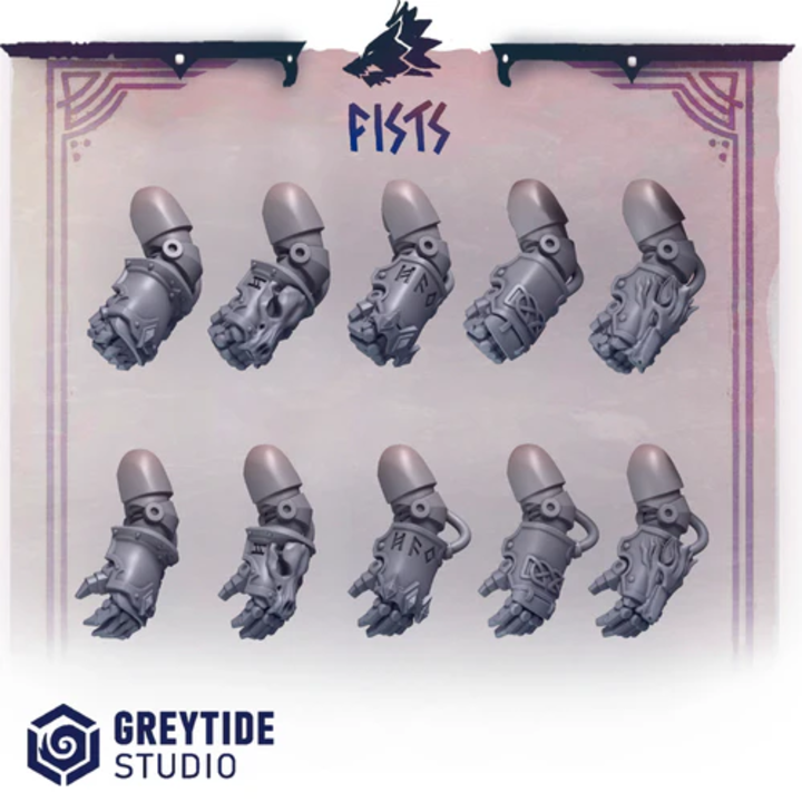 Poings énergétiques gaucher Primal Hounds – Set de bitz personnalisés – Greytide Studio