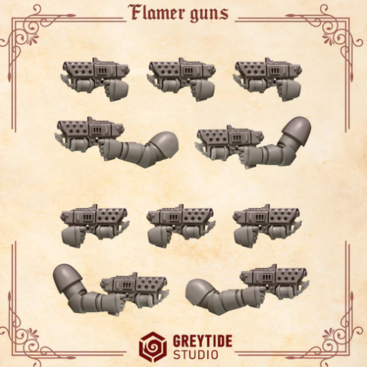Pistolet lance flamme Crimson Lords – Set de bitz personnalisés – Greytide Studio