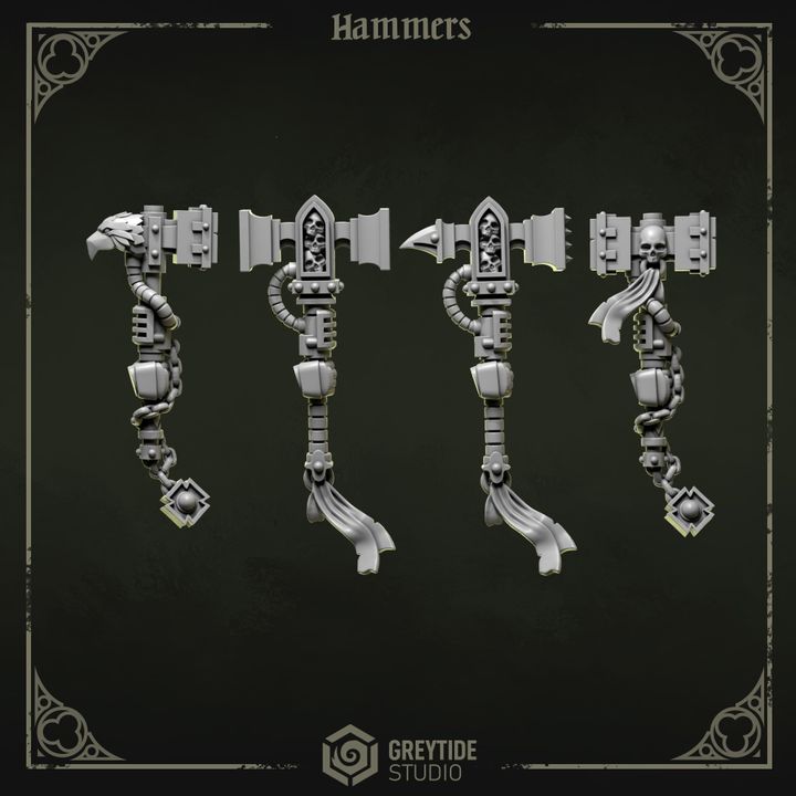 Marteaux gaucher Pilgrims & Crusaders – Set de bitz personnalisés – Greytide Studio