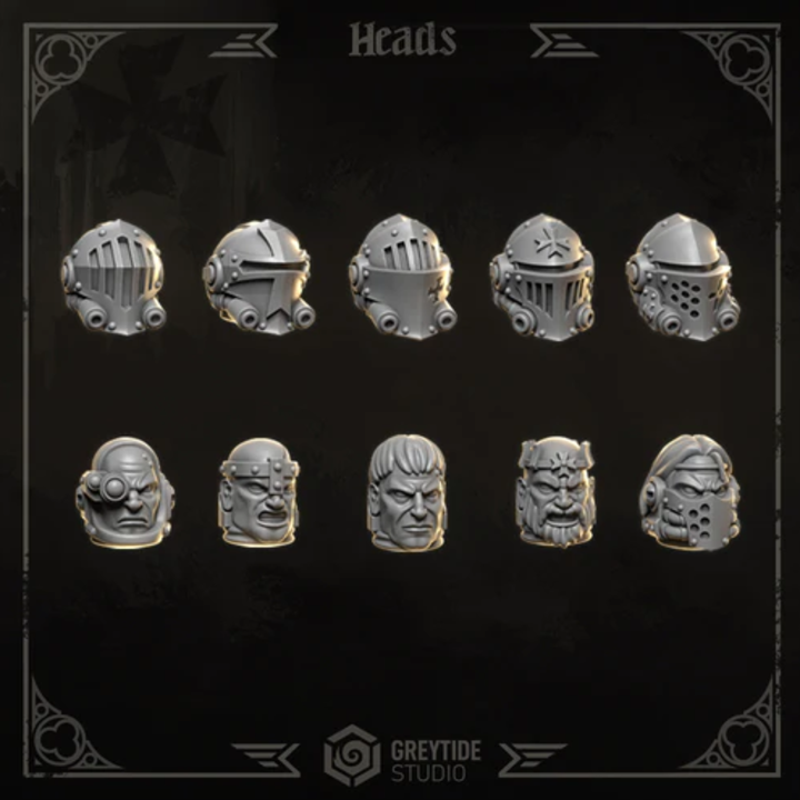 Têtes pour Termi Eternal Crusaders – Greytide Studio – Impression 3D Résine