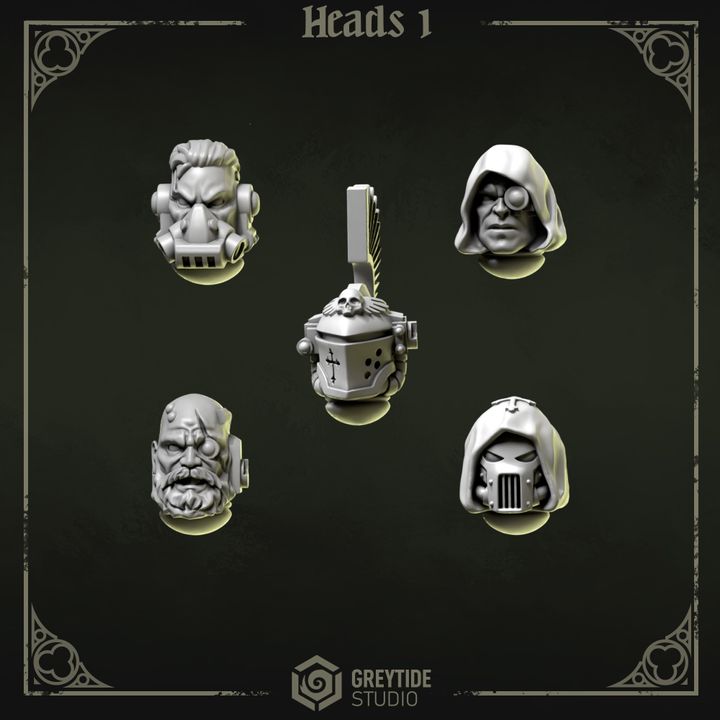 Têtes Pilgrims & Crusaders lot 01 – Set de bitz personnalisés – Greytide Studio