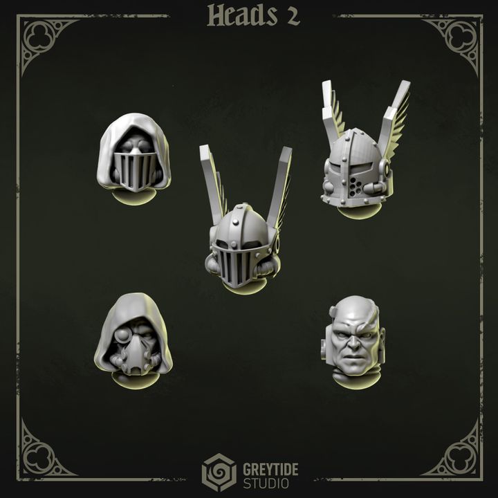 Têtes Pilgrims & Crusaders lot 02 – Set de bitz personnalisés – Greytide Studio