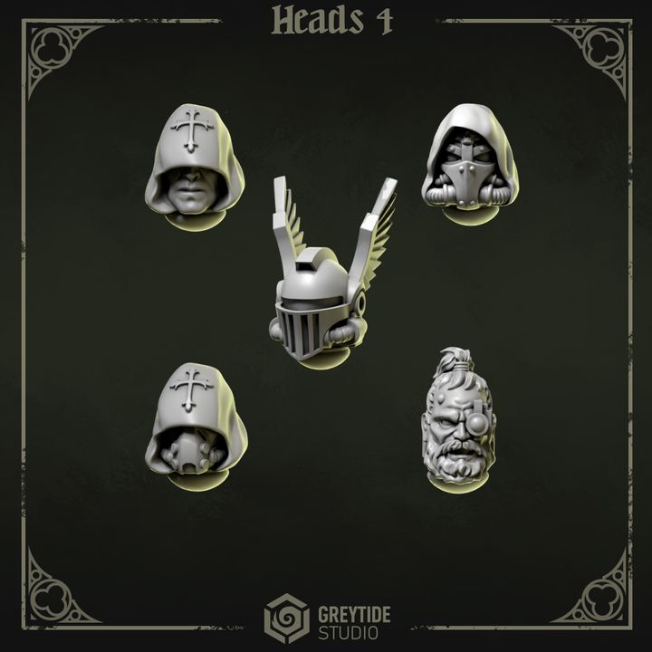 Têtes Pilgrims & Crusaders lot 04 – Set de bitz personnalisés – Greytide Studio