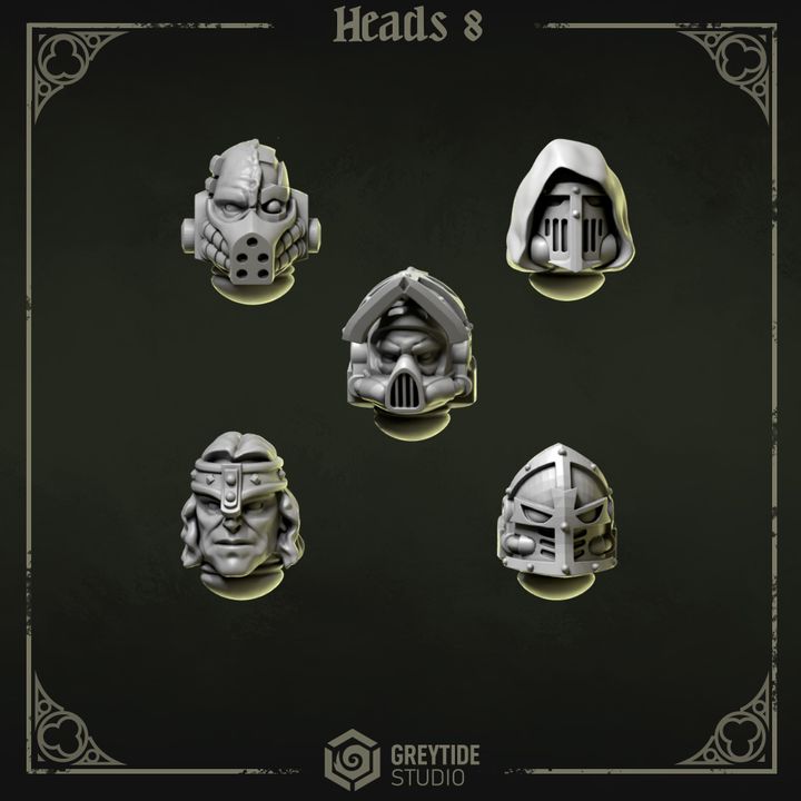 Têtes Pilgrims & Crusaders lot 08 – Set de bitz personnalisés – Greytide Studio
