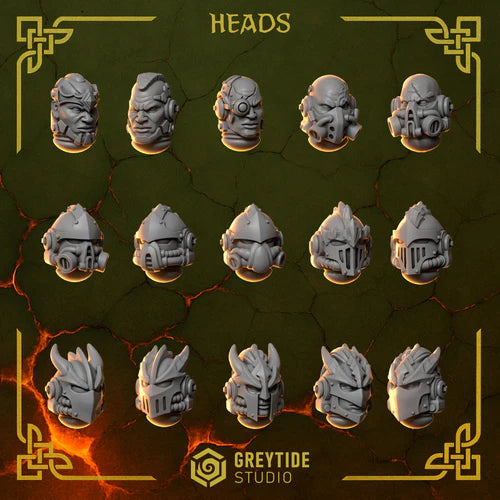 Têtes Anvil Wardens – Greytide Studio – Impression 3D Résine