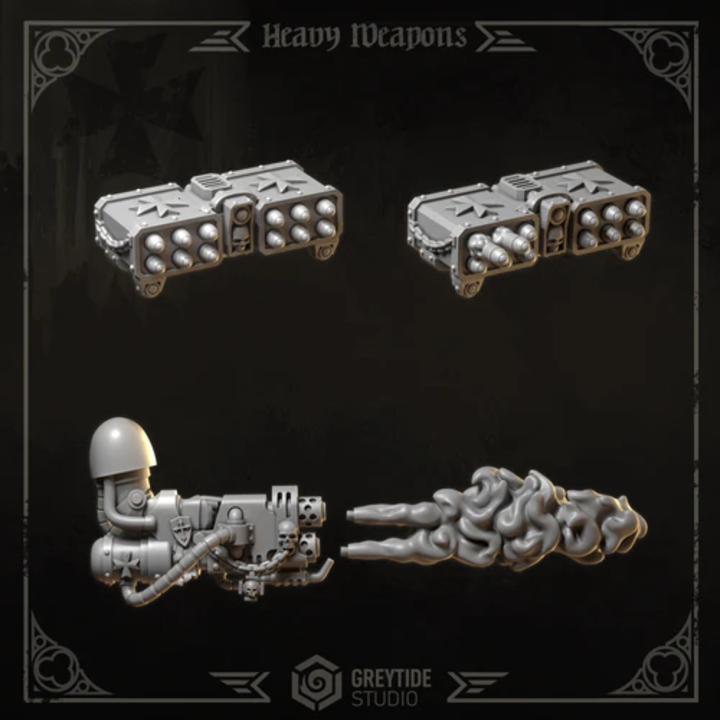 Armes lourdes pour Termi Eternal Crusaders – Greytide Studio – Impression 3D Résine