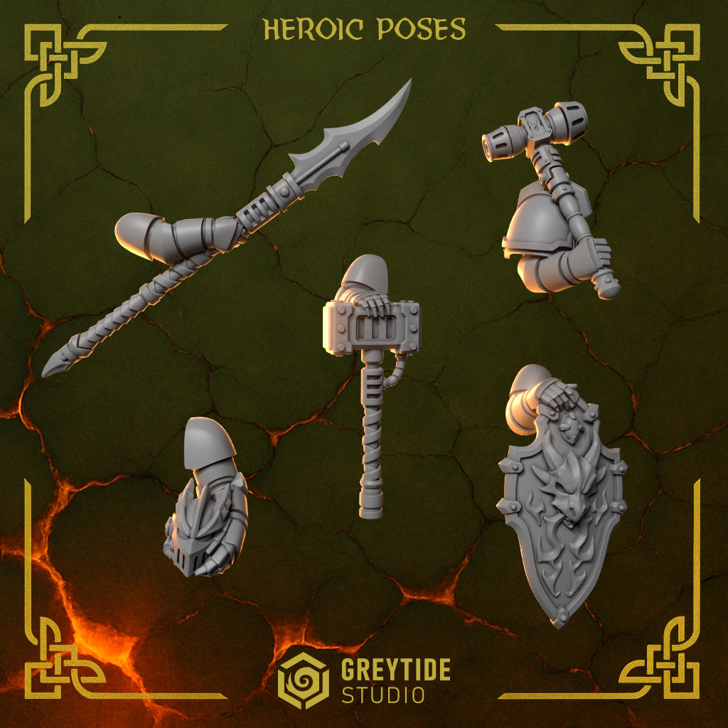 Poses héroïques Anvil Wardens – Greytide Studio – Impression 3D Résine