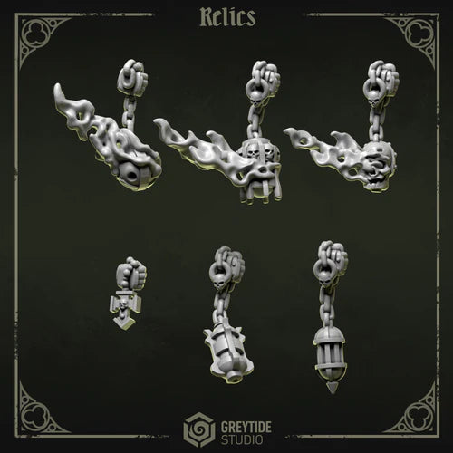 Reliques gaucher Pilgrims & Crusaders – Set de bitz personnalisés – Greytide Studio