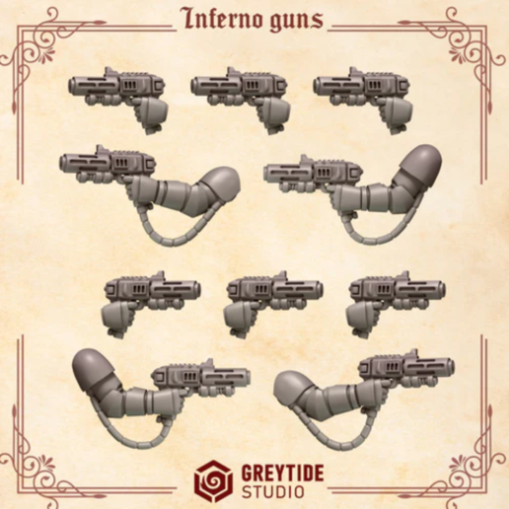 Pistolets inferno Crimson Lords – Set de bitz personnalisés – Greytide Studio