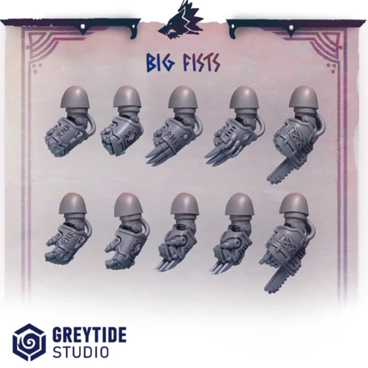 Poings énergétiques gaucher Lourds pour Primal Hounds – Set de bitz personnalisés – Greytide Studio
