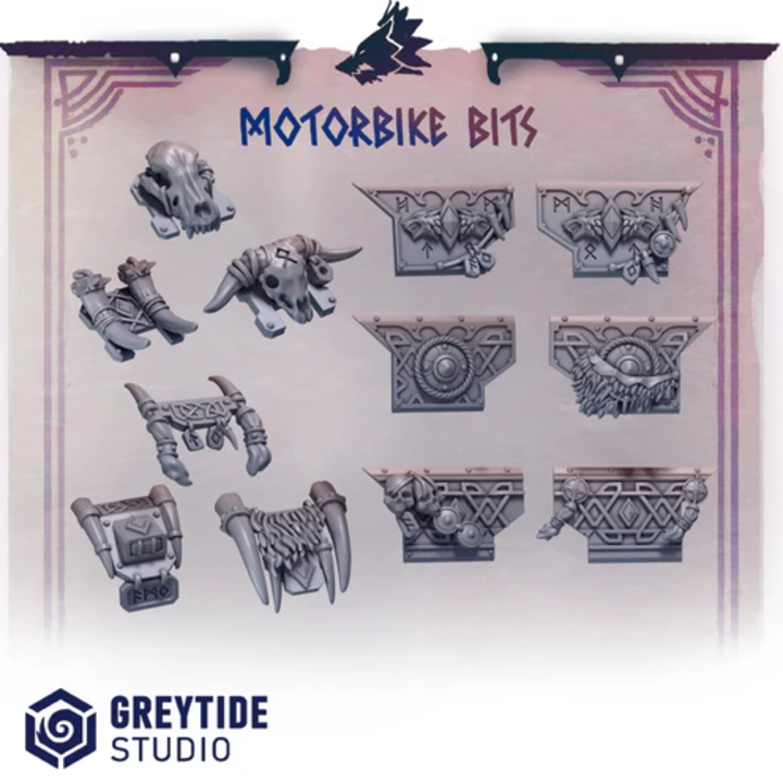 Kit pour moto Primal Hounds – Set de bitz personnalisés – Greytide Studio