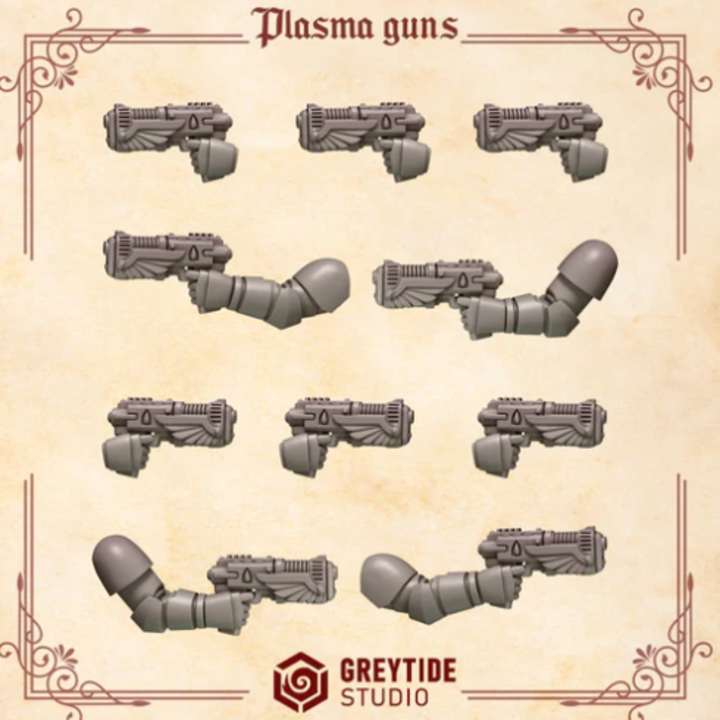 Pistolets plasma Crimson Lords – Set de bitz personnalisés – Greytide Studio