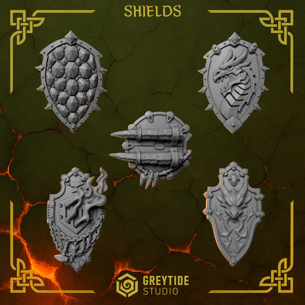 Boucliers droitier Anvil Wardens – Greytide Studio – Impression 3D Résine