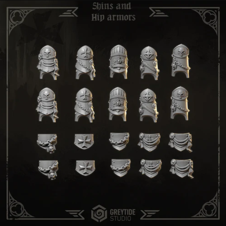 Armures pour shins et hips pour Termi Eternal Crusaders – Greytide Studio – Impression 3D Résine