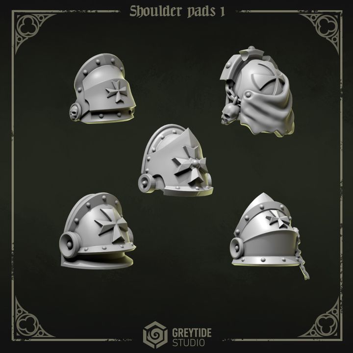 Épaulières Pilgrims & Crusaders lot 01 – Set de bitz personnalisés – Greytide Studio