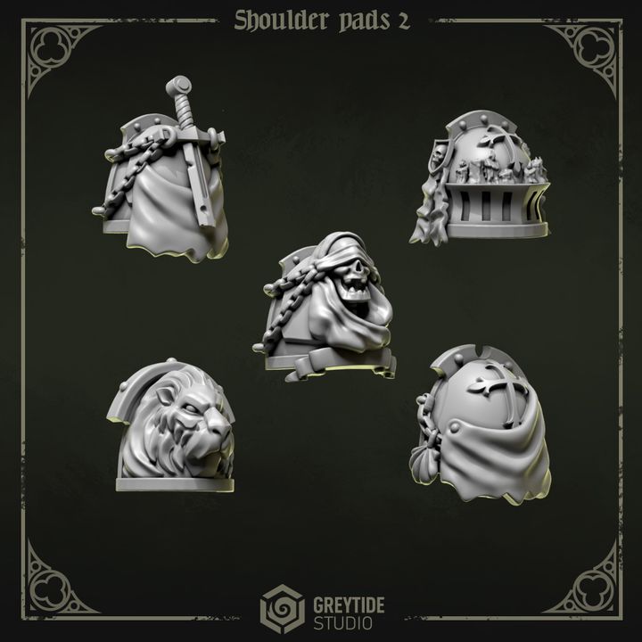 Épaulières Pilgrims & Crusaders lot 02 – Set de bitz personnalisés – Greytide Studio