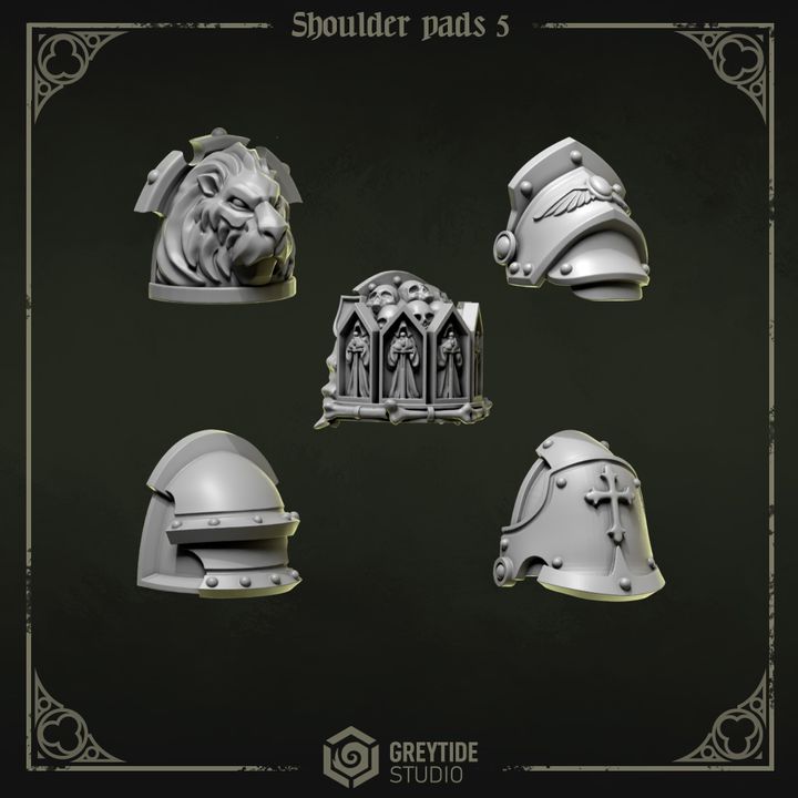 Épaulières Pilgrims & Crusaders lot 05 – Set de bitz personnalisés – Greytide Studio