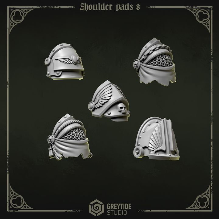 Épaulières Pilgrims & Crusaders lot 08 – Set de bitz personnalisés – Greytide Studio