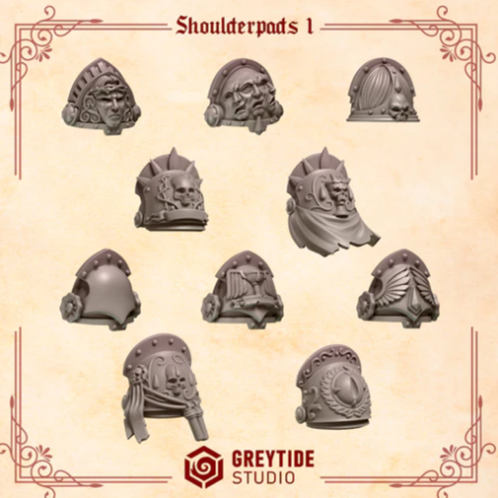Épaulières Crimson Lords lot 01 – Set de bitz personnalisés – Greytide Studio