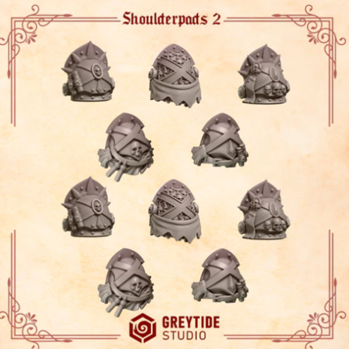 Épaulières Crimson Lords lot 02 – Set de bitz personnalisés – Greytide Studio