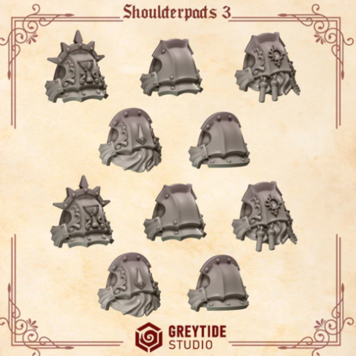 Épaulières Crimson Lords lot 03 – Set de bitz personnalisés – Greytide Studio