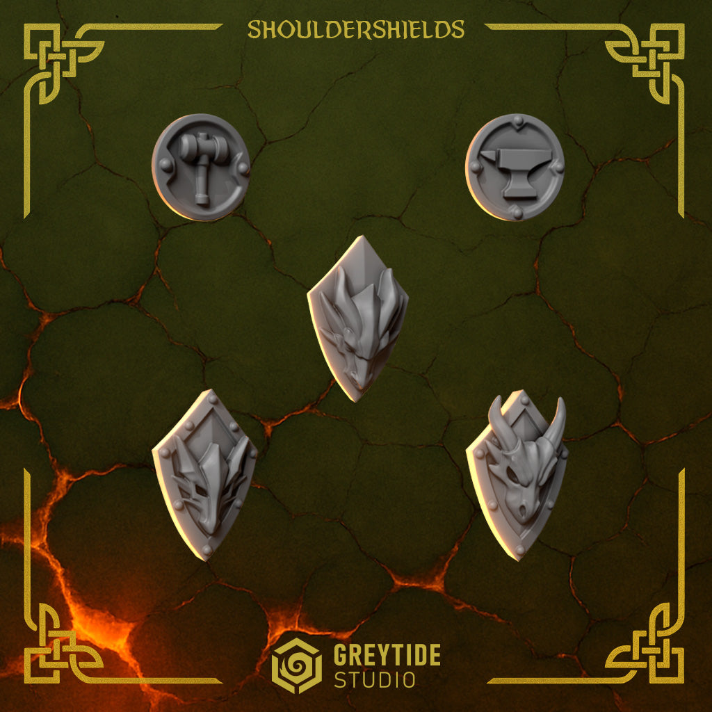 Insignes d'épaules Anvil Wardens – Greytide Studio – Impression 3D Résine