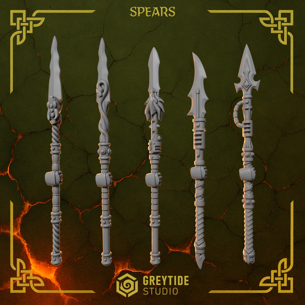 Lances gaucher Anvil Wardens – Greytide Studio – Impression 3D Résine
