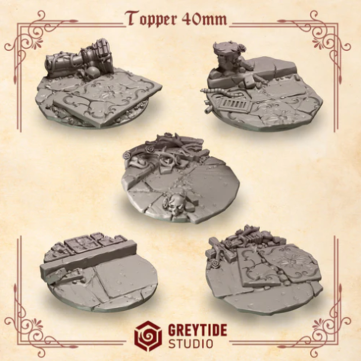 Socles 40mm Crimson Lords – Set de bitz personnalisés – Greytide Studio
