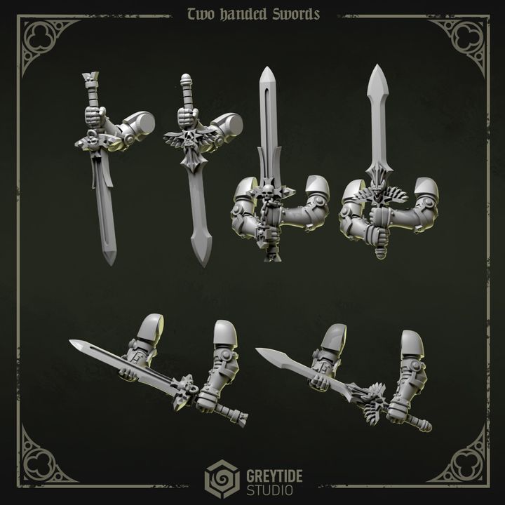 Épées à deux mains Pilgrims & Crusaders – Set de bitz personnalisés – Greytide Studio