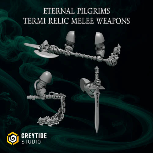 Armes reliques pour Termi Eternal Pilgrims  – Greytide Studio – Impression 3D Résine