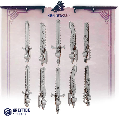 Épées tronçonneuses Primal Hounds – Set de bitz personnalisés – Greytide Studio