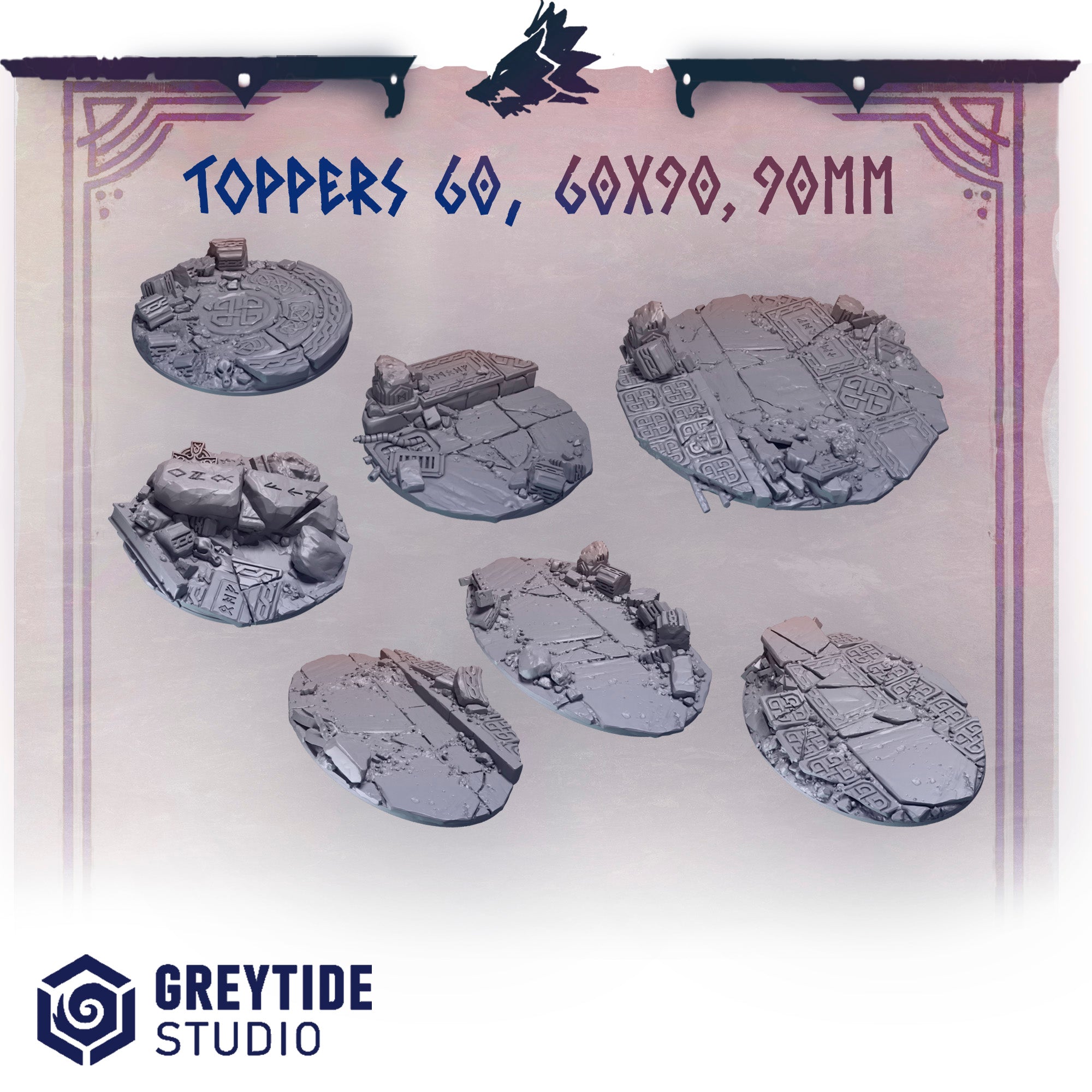 Socles 60-60*90-90mm Primal Hounds – Set de bitz personnalisés – Greytide Studio